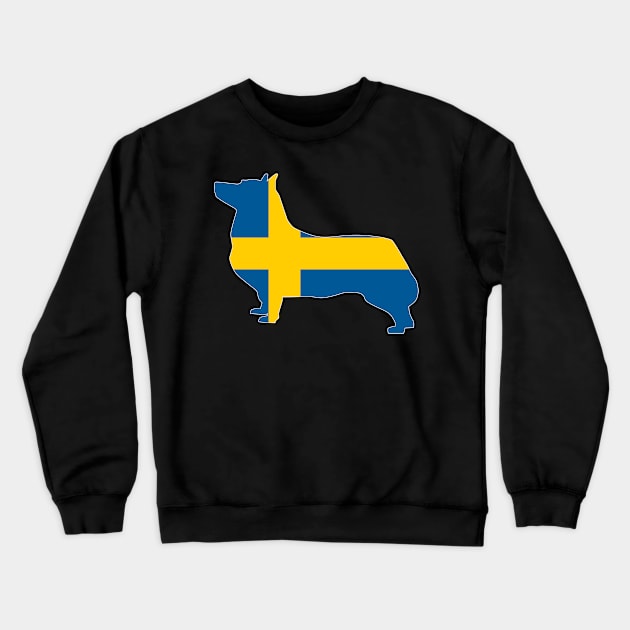 Swedish Vallhund Sweden Flag Filled Crewneck Sweatshirt by DPattonPD